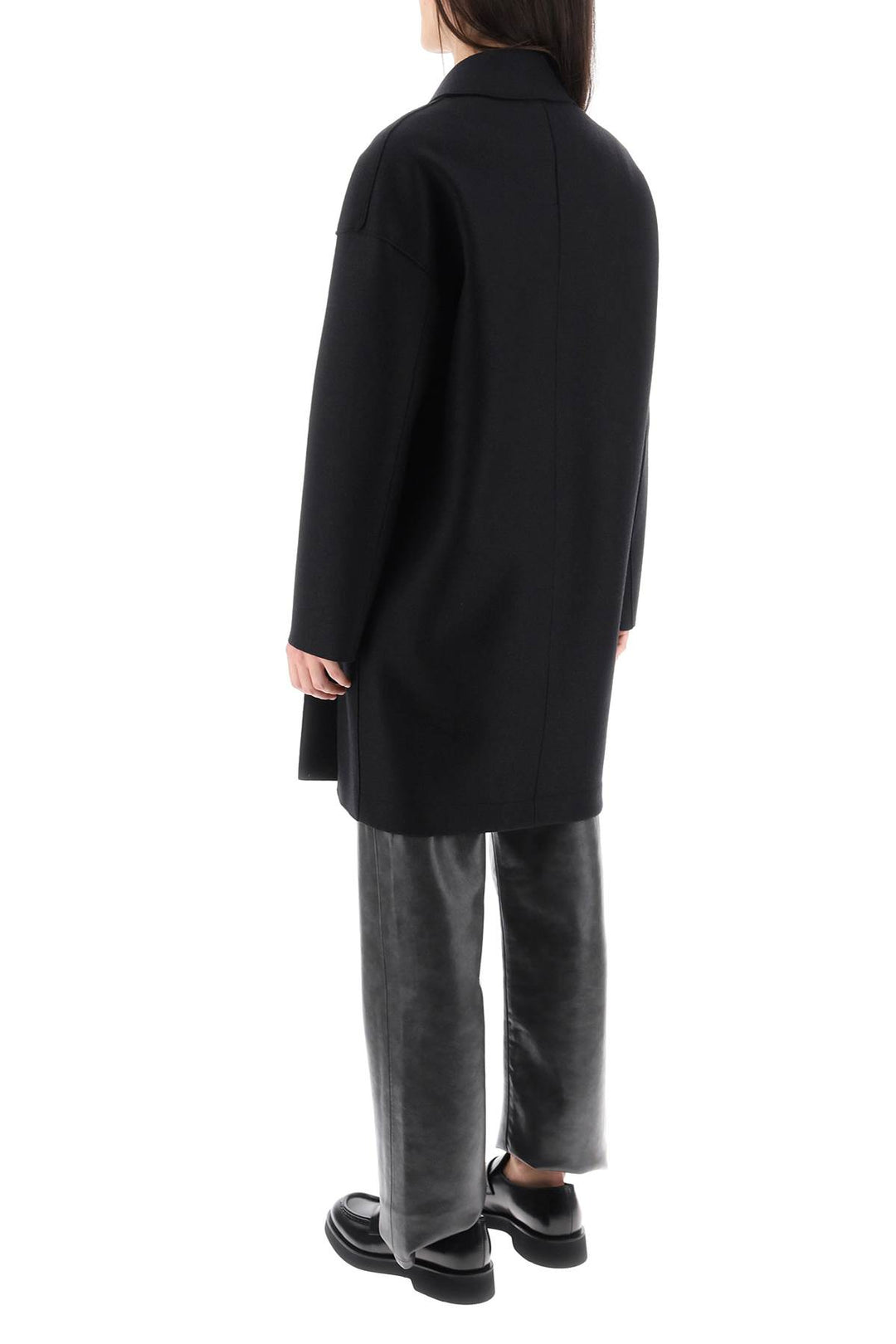 Midi Coat In Pressed Wool - Harris Wharf London - Women