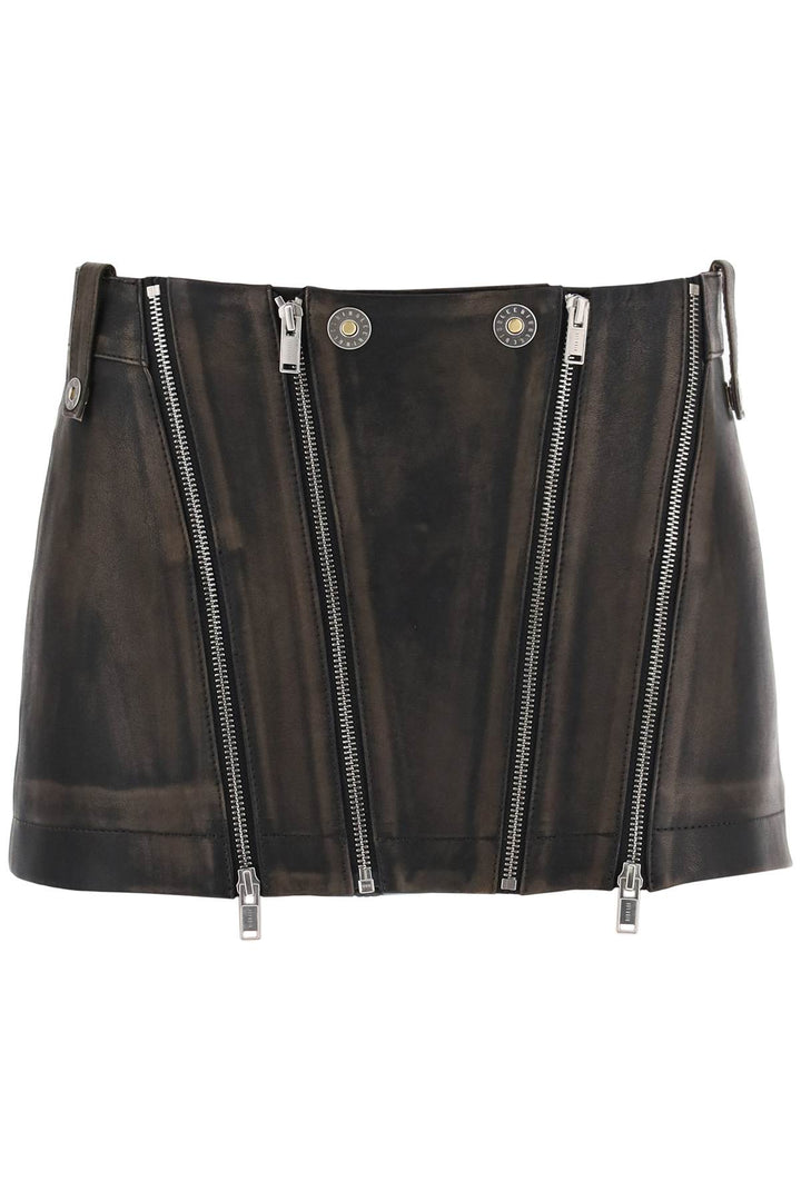 Leather Biker Micro Skirt - Dion Lee - Women