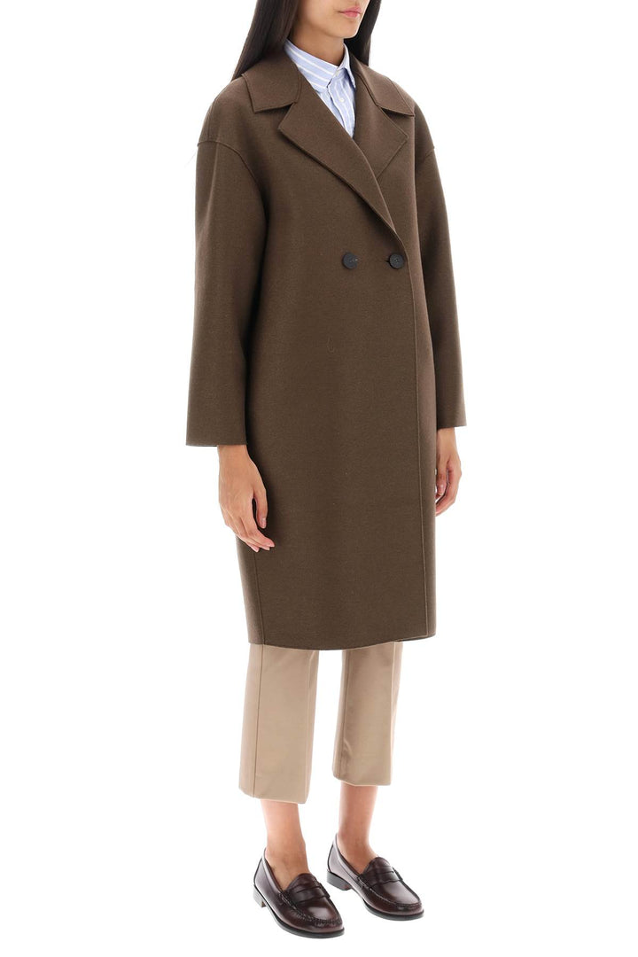 Cocoon Coat In Pressed Wool - Harris Wharf London - Women