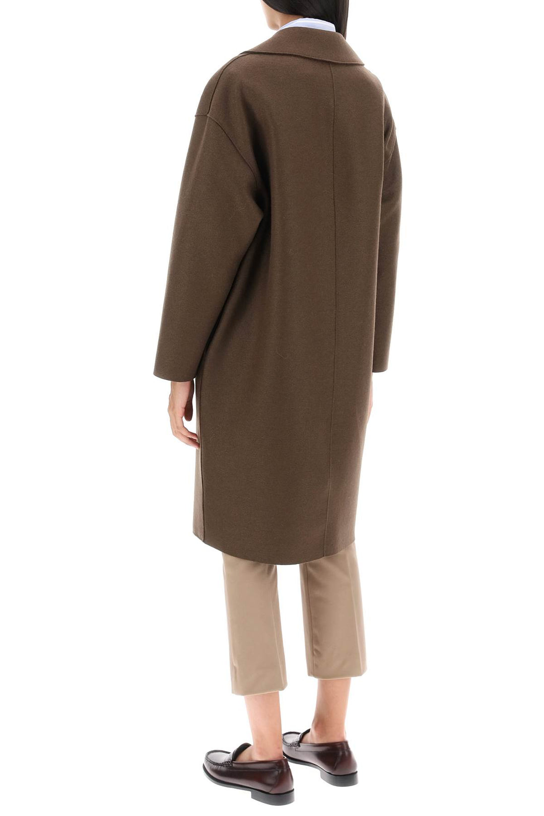 Cocoon Coat In Pressed Wool - Harris Wharf London - Women