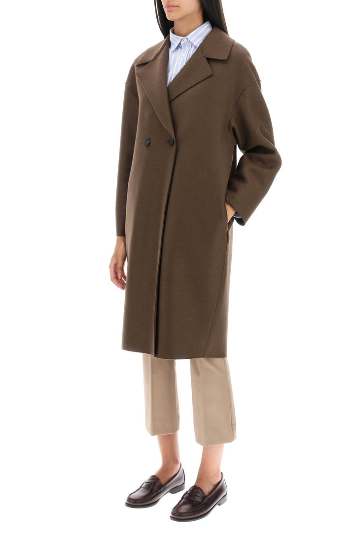 Cocoon Coat In Pressed Wool - Harris Wharf London - Women