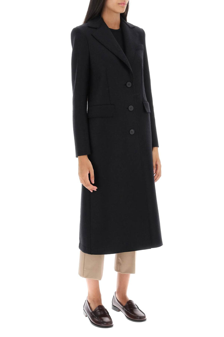 Single Breasted Coat In Pressed Wool - Harris Wharf London - Women