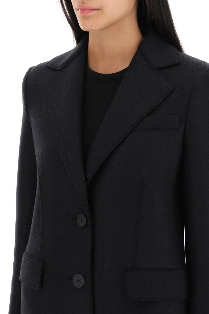 Single Breasted Coat In Pressed Wool - Harris Wharf London - Women