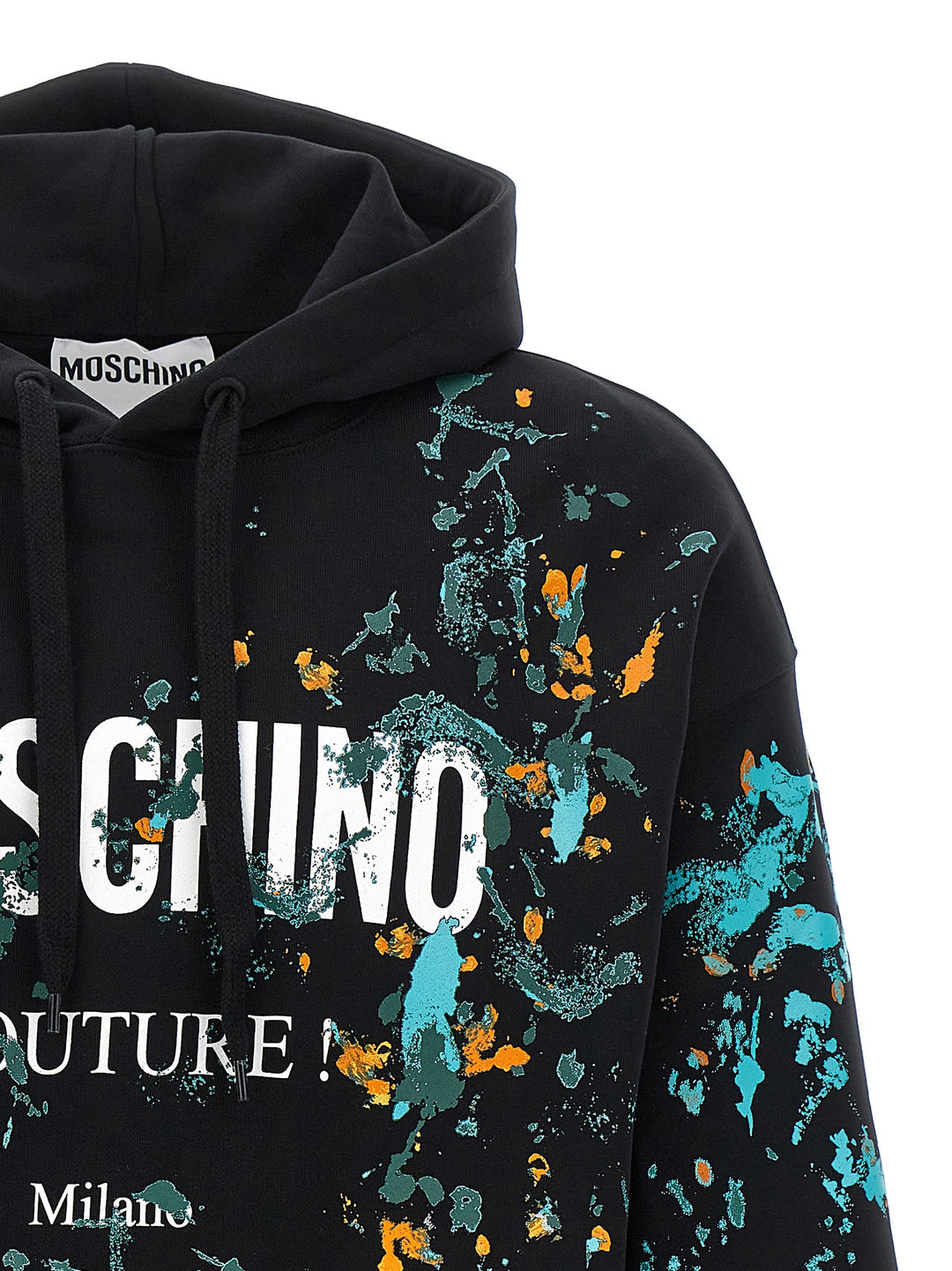 Printed Hoodie Sweatshirt Black