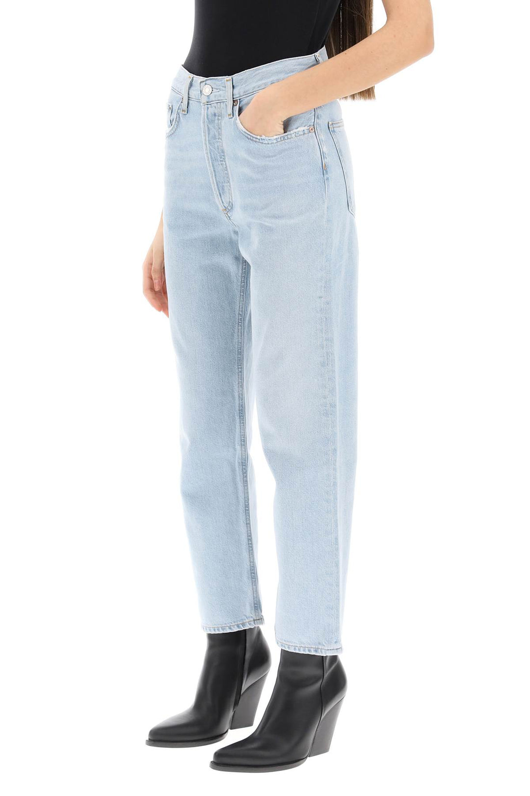 Lana Crop Mid Rise Vintage Straight Jeans - Agolde - Women