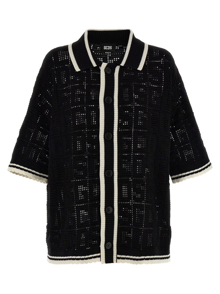 Gcds Monogram Shirt, Blouse White/Black