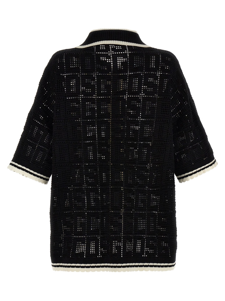 Gcds Monogram Shirt, Blouse White/Black