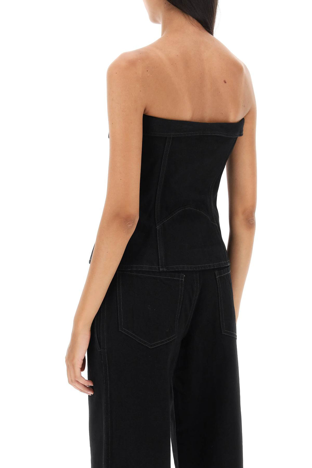 Denim Biker Corset Top - Dion Lee - Women