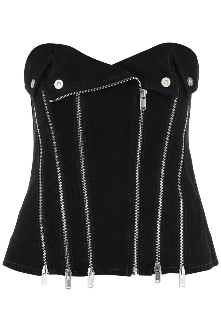 Denim Biker Corset Top - Dion Lee - Women