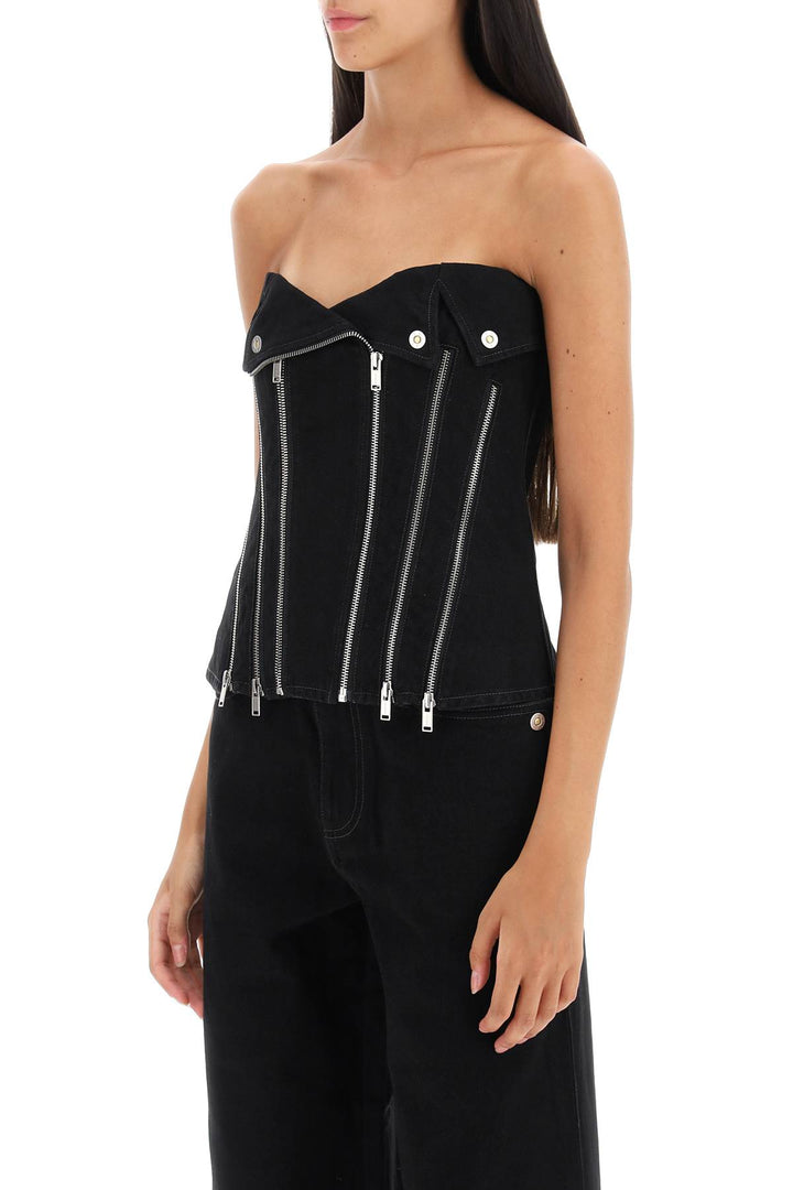 Denim Biker Corset Top - Dion Lee - Women