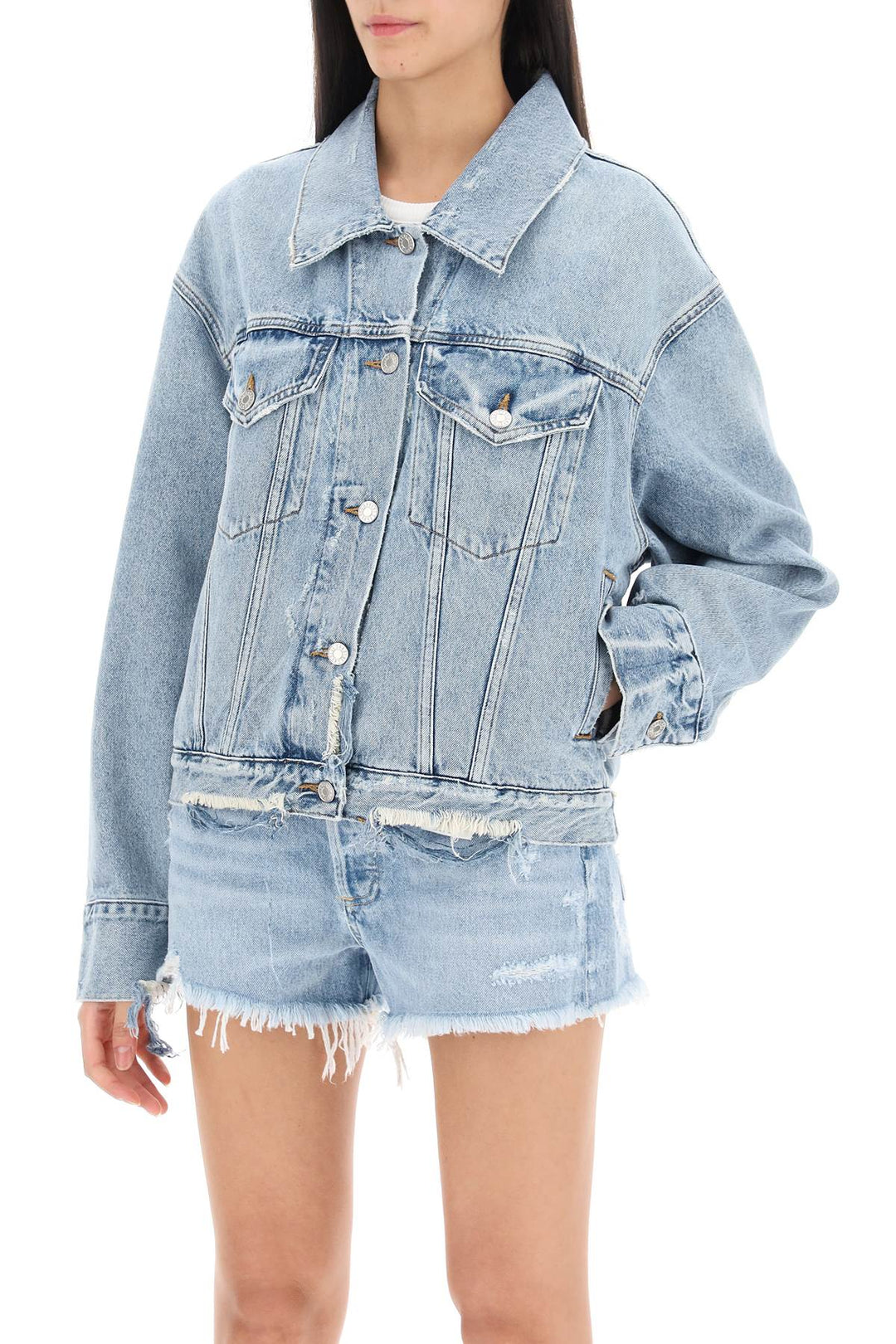 Distressed Denim Jacket - Agolde - Women