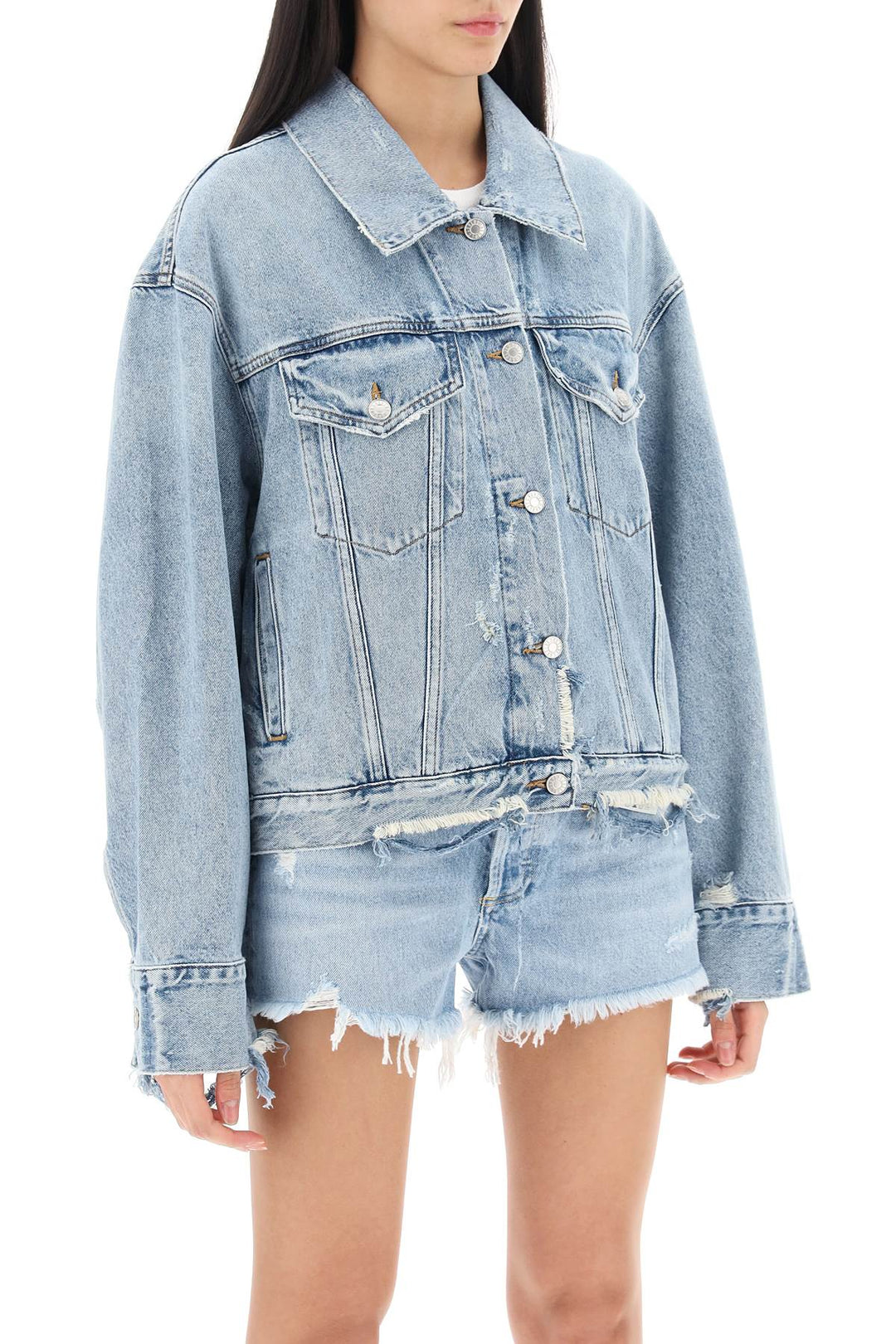 Distressed Denim Jacket - Agolde - Women