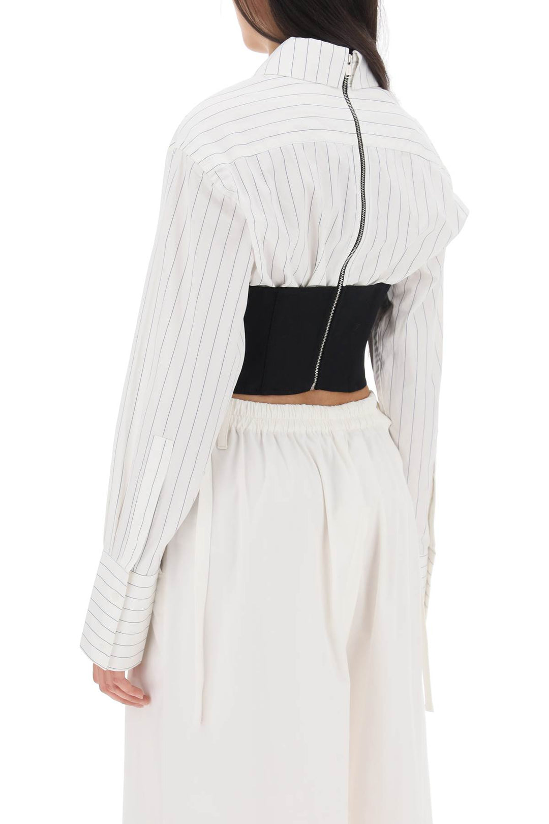 Cropped Shirt With Underbust Corset - Dion Lee - Women