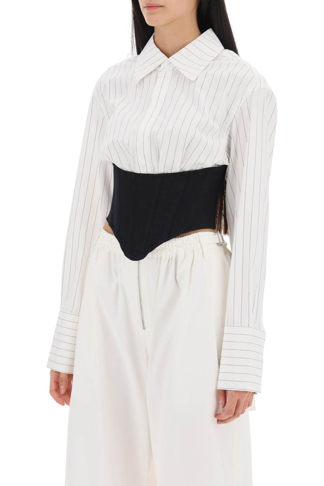 Cropped Shirt With Underbust Corset - Dion Lee - Women