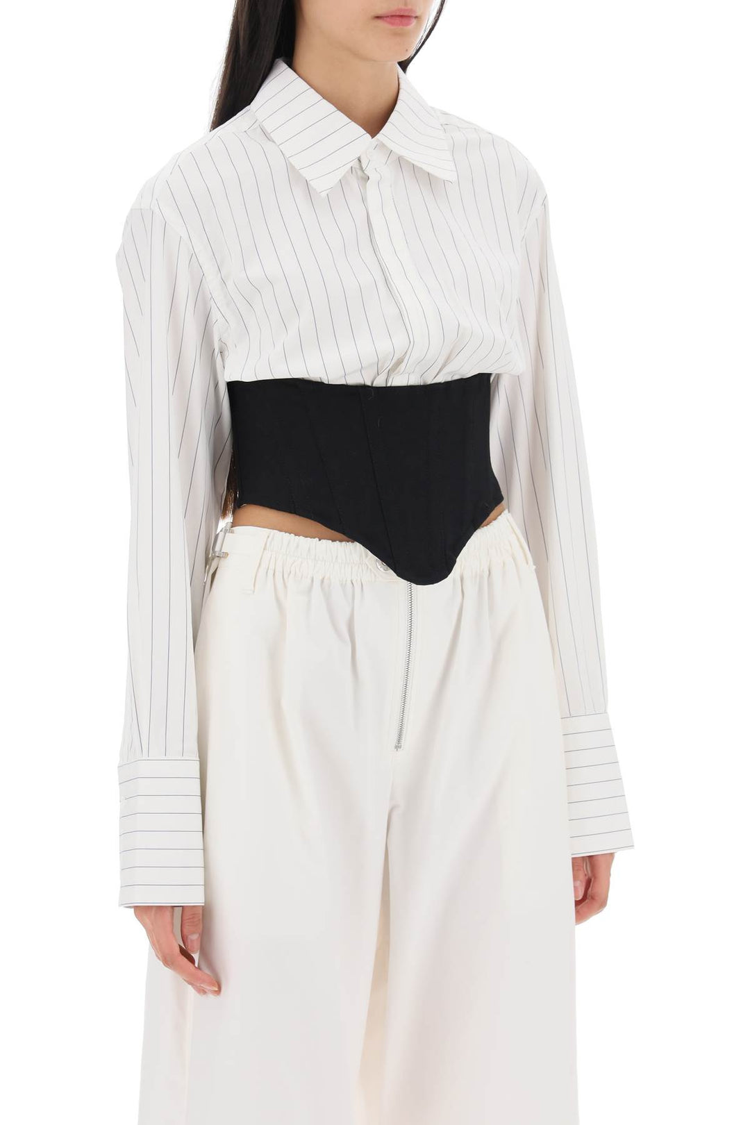 Cropped Shirt With Underbust Corset - Dion Lee - Women