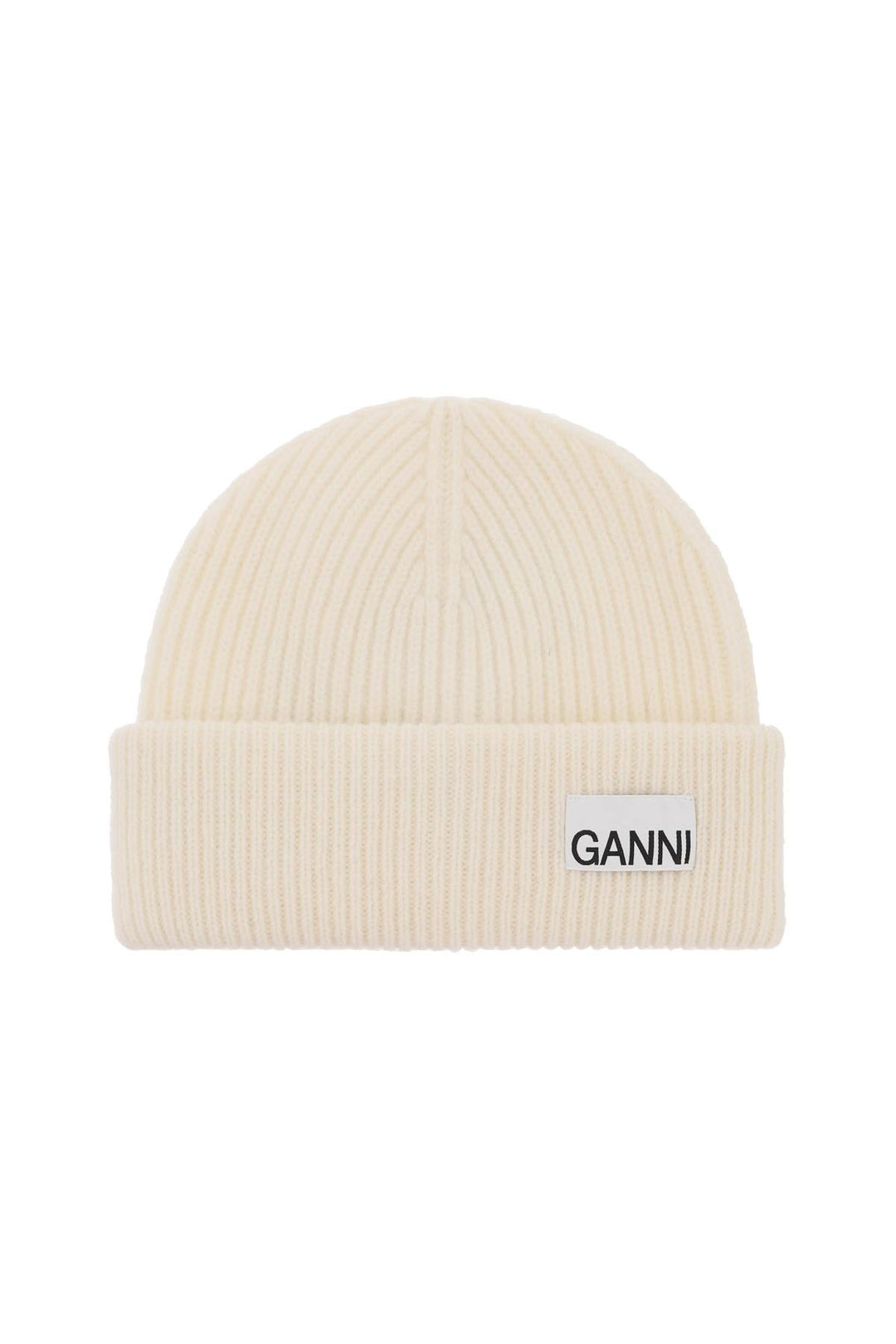 Beanie Hat With Logo Label - Ganni - Women