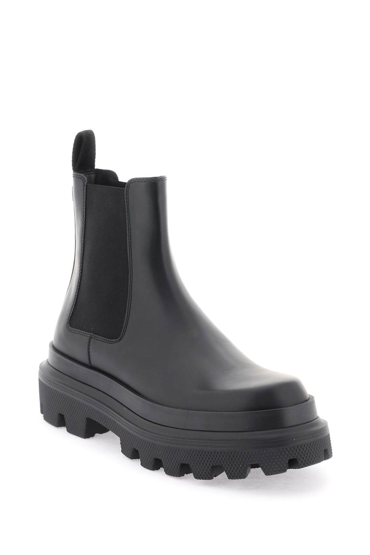 Chelsea Boots In Brushed Leather - Dolce & Gabbana - Men