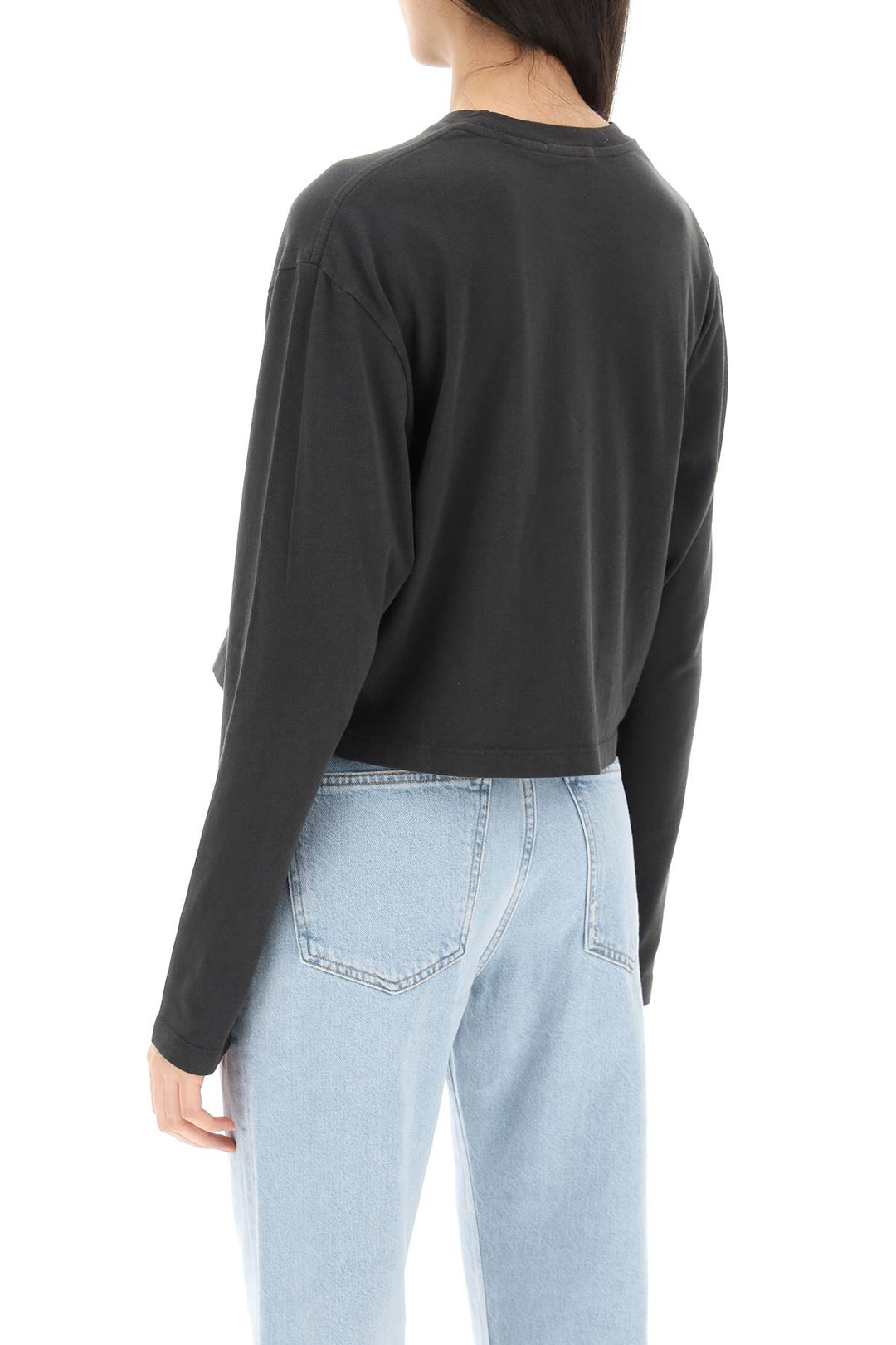 'Mason' Long Sleeve Cropped T Shirt - Agolde - Women