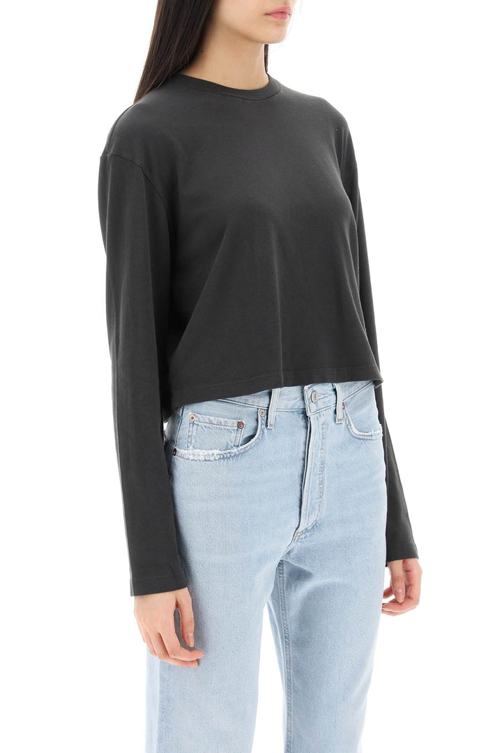 'Mason' Long Sleeve Cropped T Shirt - Agolde - Women