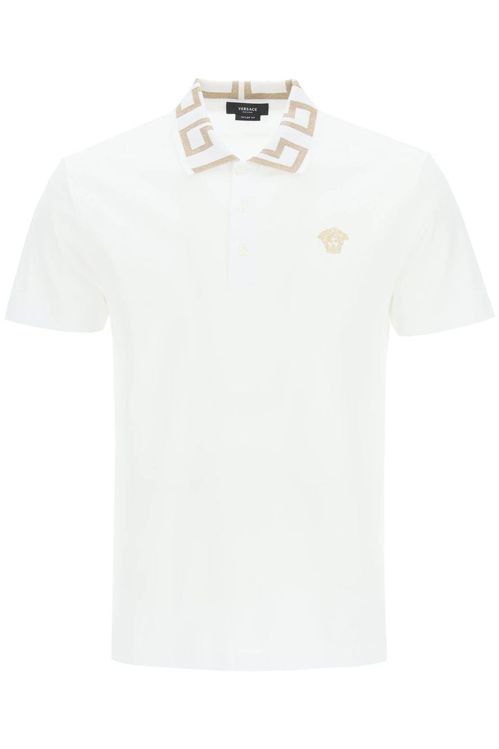 Taylor Fit Polo Shirt With Greca Collar - Versace - Men