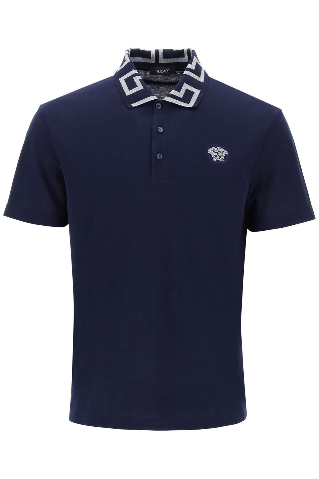 Polo Shirt With Greca Collar - Versace - Men