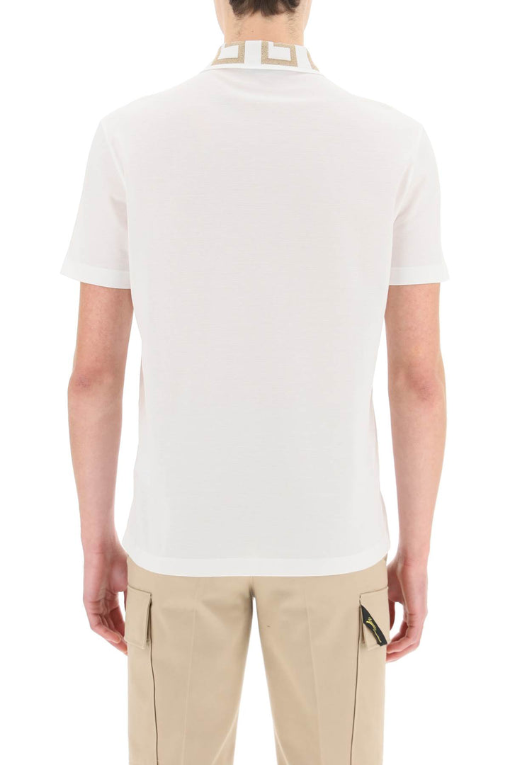 Taylor Fit Polo Shirt With Greca Collar - Versace - Men