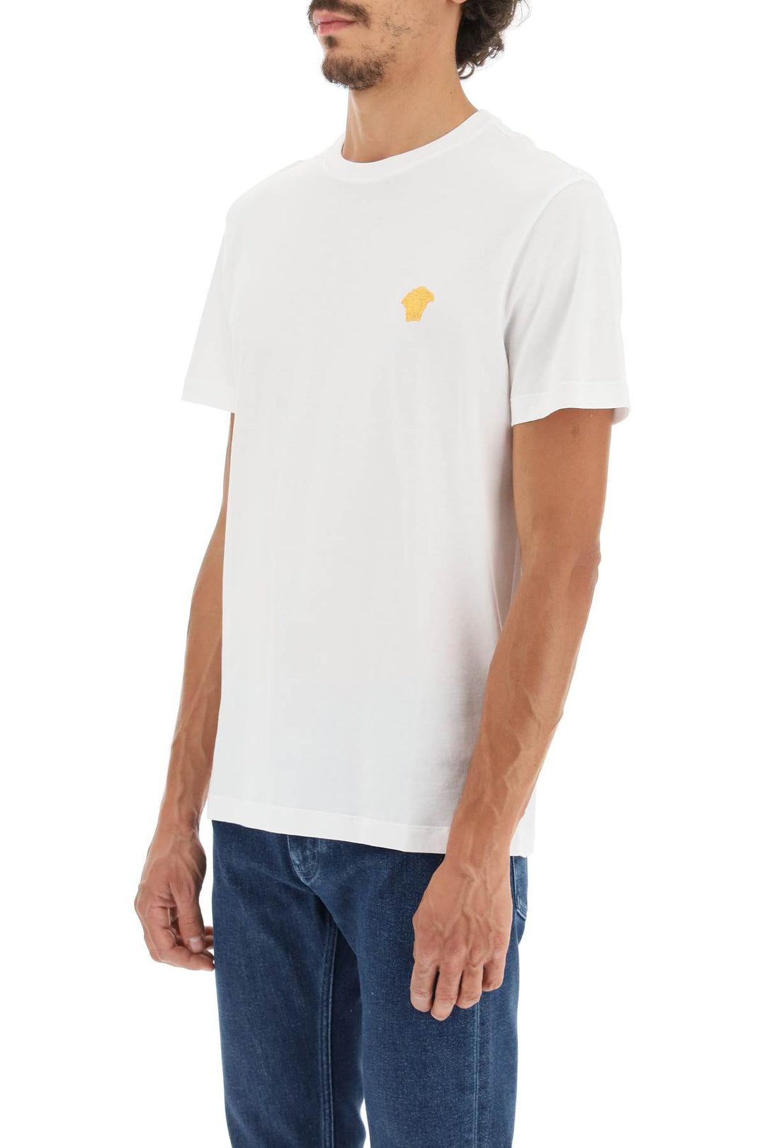 Medusa Embroidered T Shirt - Versace - Men