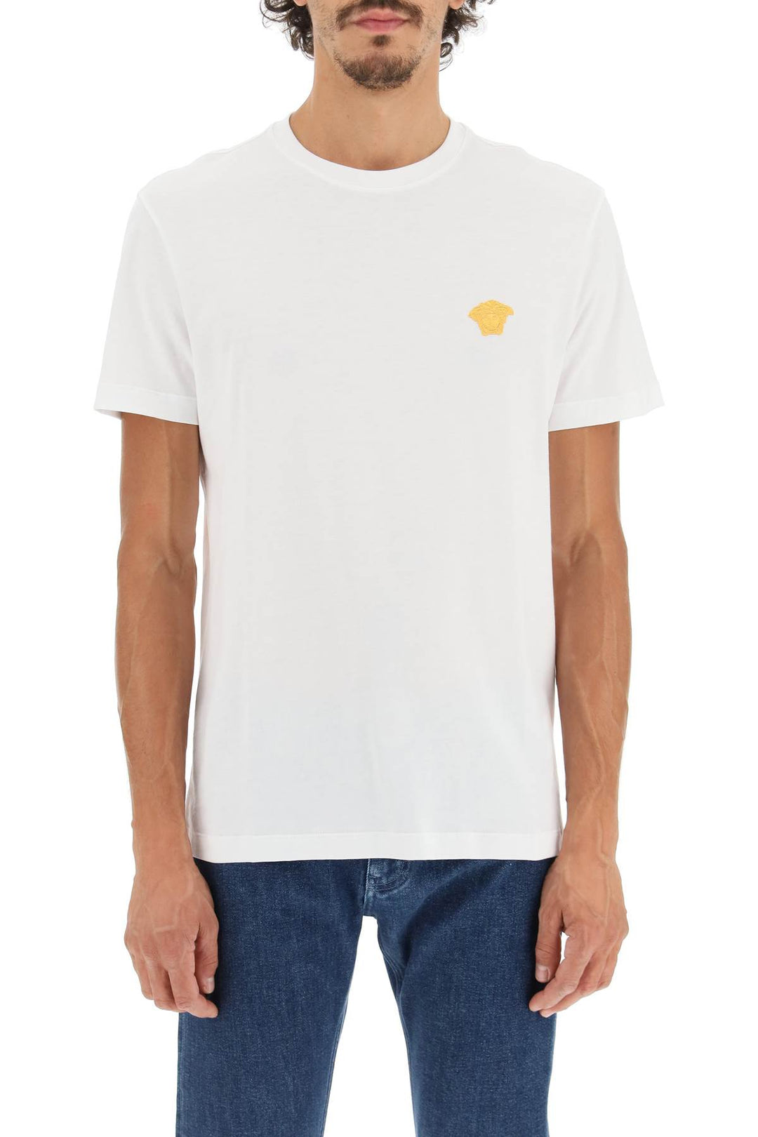 Medusa Embroidered T Shirt - Versace - Men