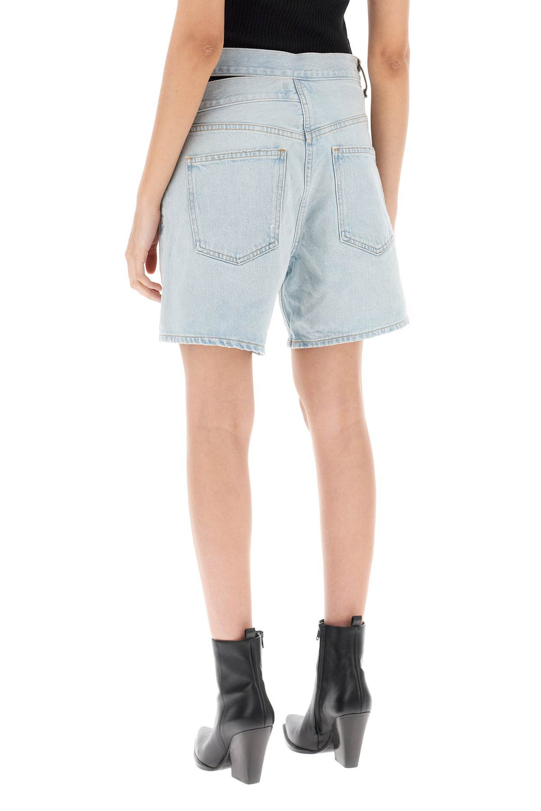 Cut Out Waistband Denim Shorts - Agolde - Women