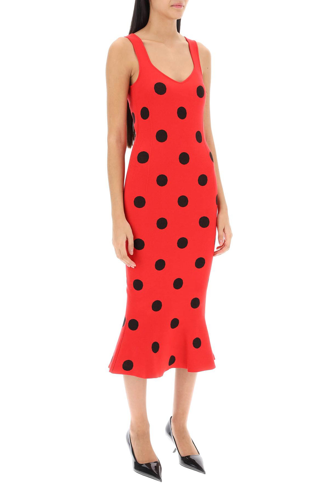 Polka Dot Knit Midi Dress - Marni - Women