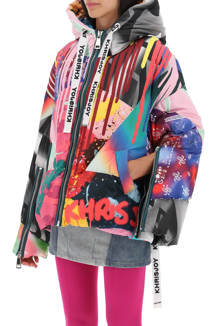 Khris Iconic Padded Jacket With Graffiti Print - Khrisjoy - Women