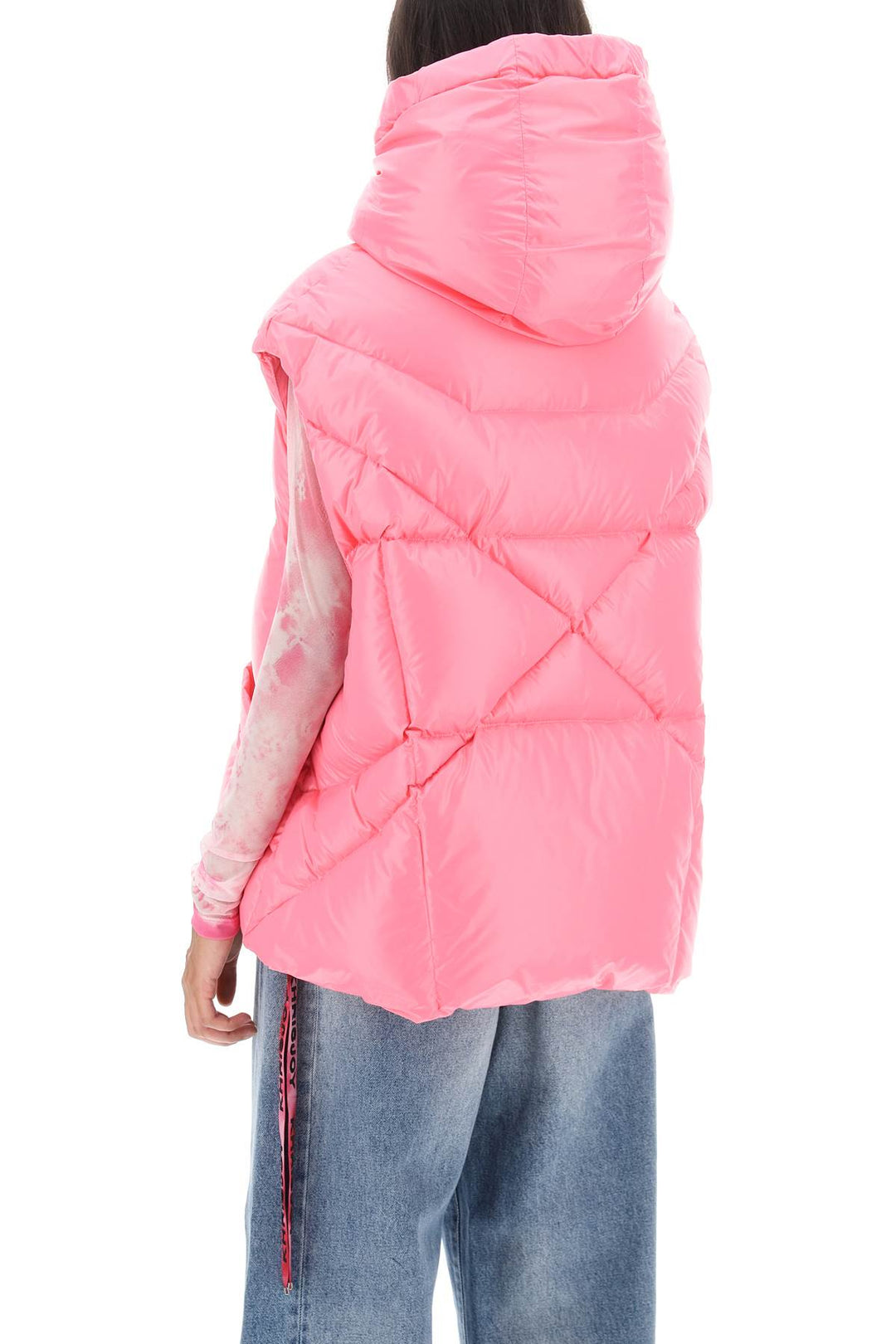 Oversized Puffer Vest With Hood - Khrisjoy - Women