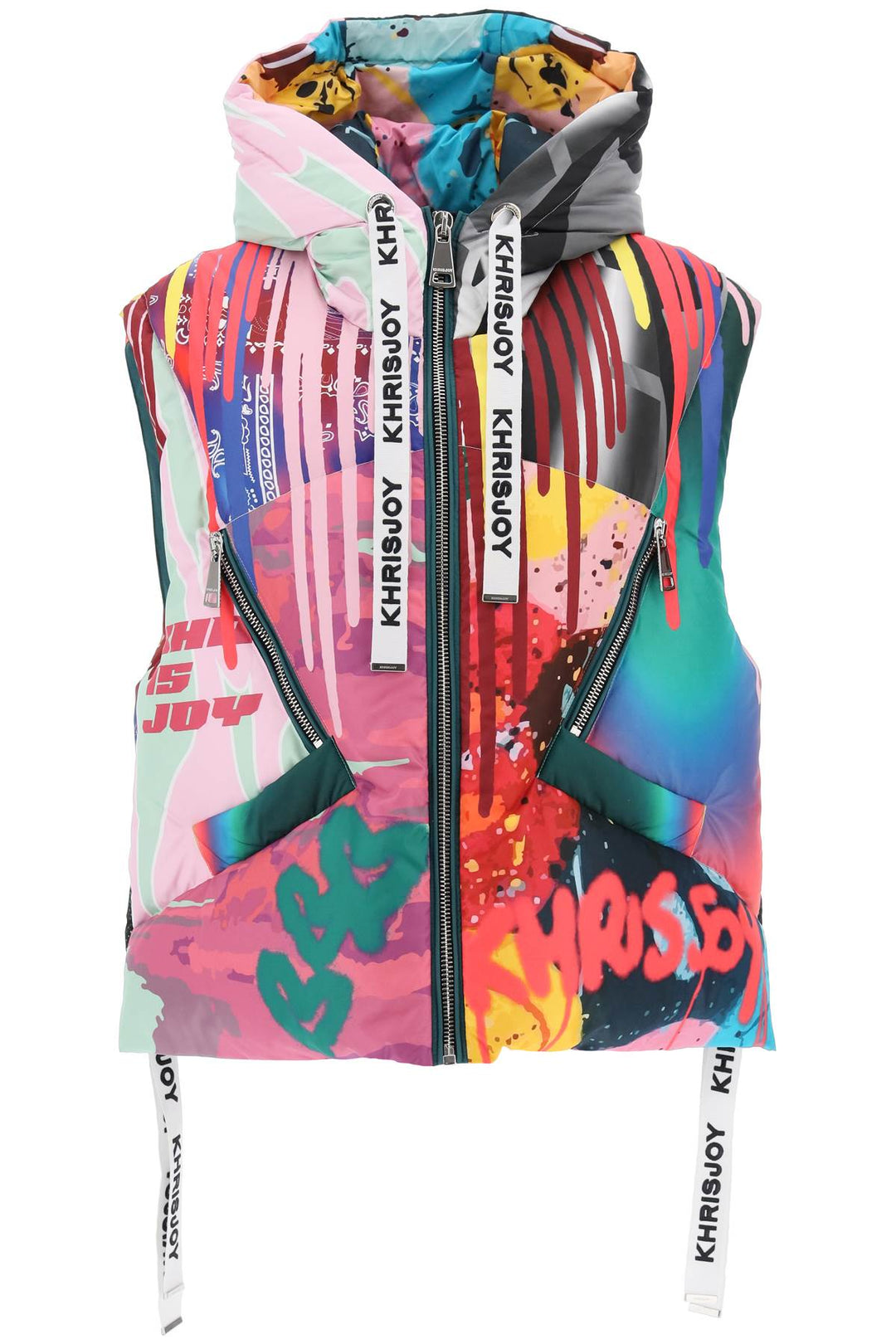 Graffiti Print Iconic Down Vest - Khrisjoy - Women