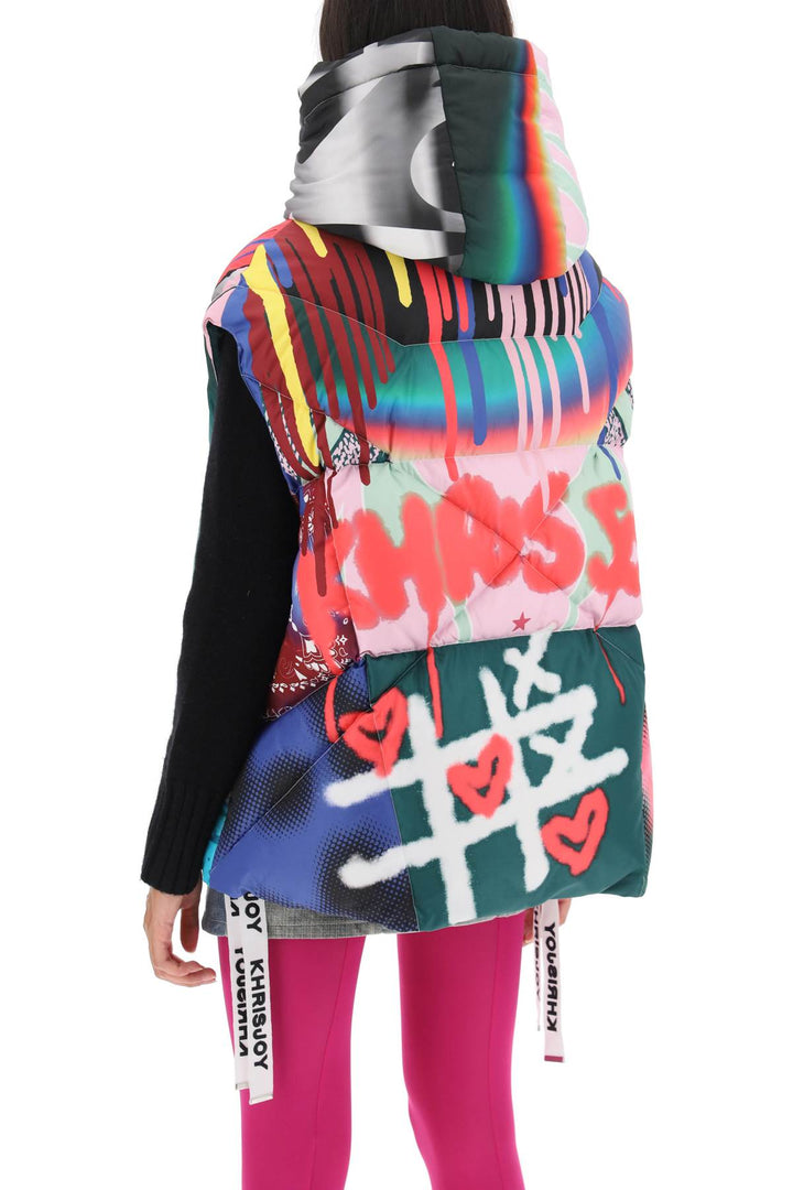 Graffiti Print Iconic Down Vest - Khrisjoy - Women