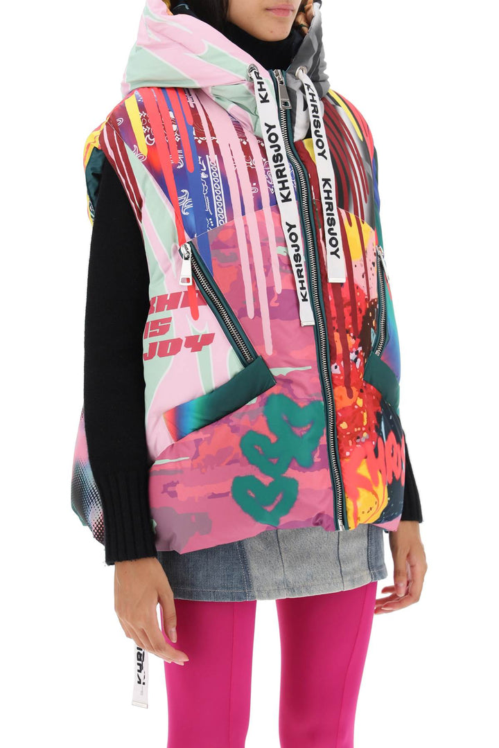 Graffiti Print Iconic Down Vest - Khrisjoy - Women