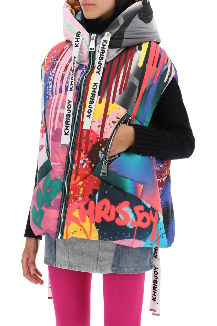 Graffiti Print Iconic Down Vest - Khrisjoy - Women