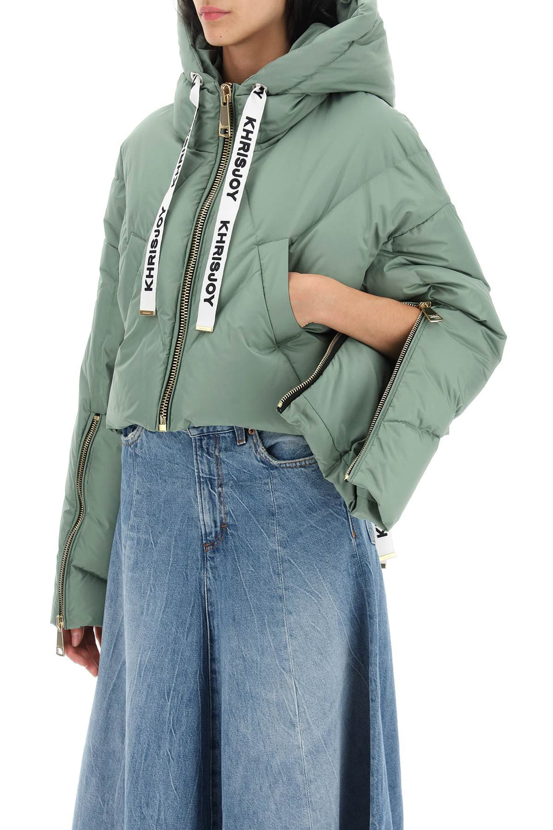 'Khris' Cropped Matte Finish Puffer Jacket - Khrisjoy - Women