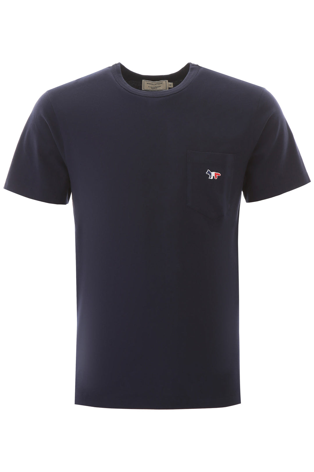 T Shirt With Pocket And Tricolour Fox - Maison Kitsune - Men