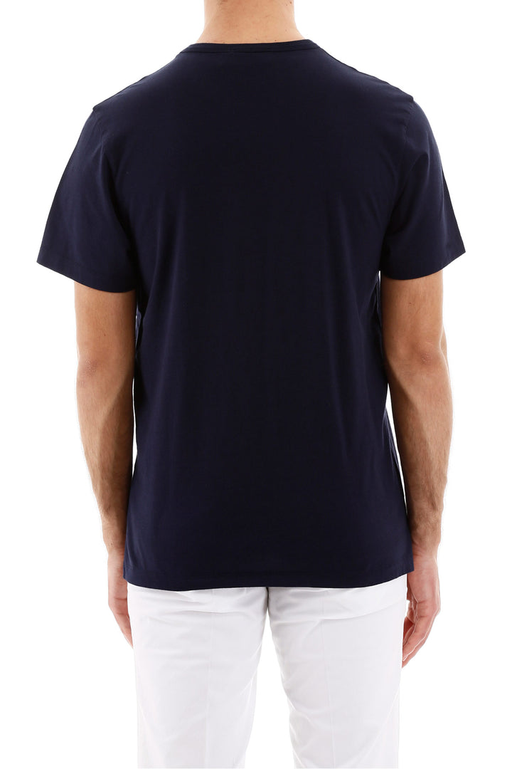 T Shirt With Pocket And Tricolour Fox - Maison Kitsune - Men