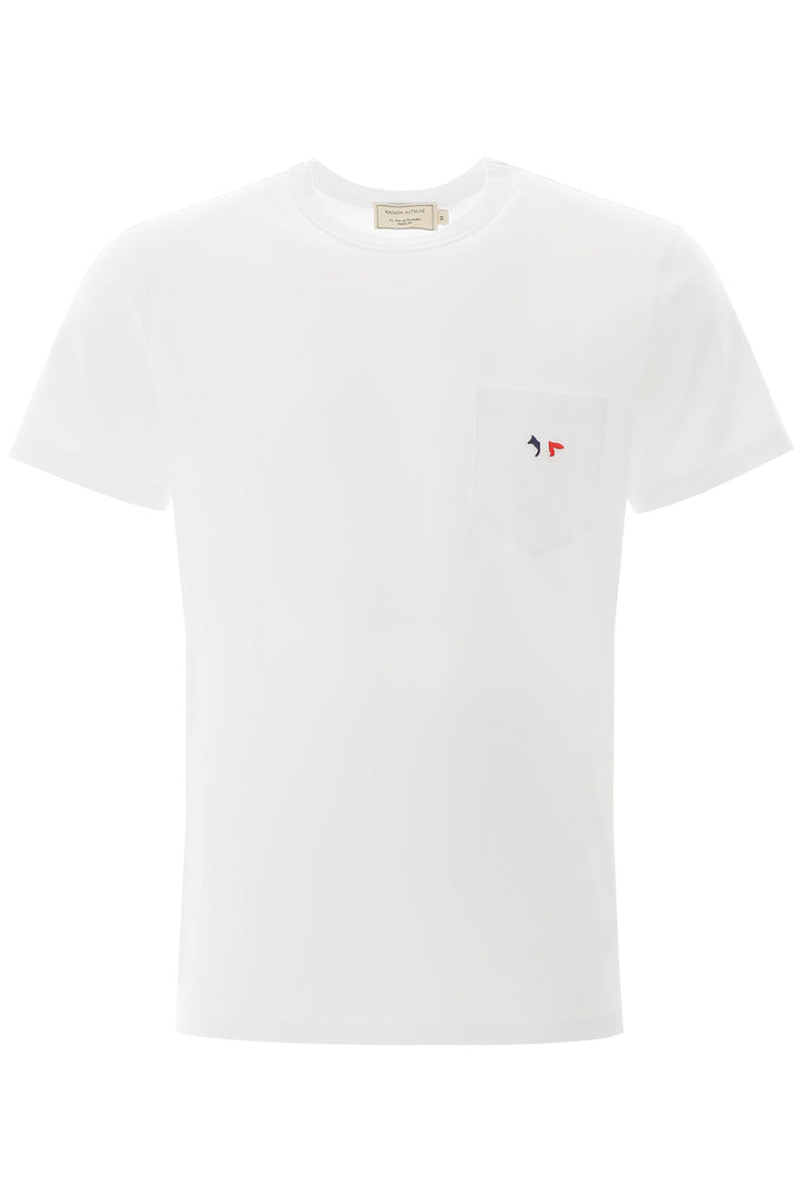 T Shirt With Pocket And Tricolour Fox - Maison Kitsune - Men