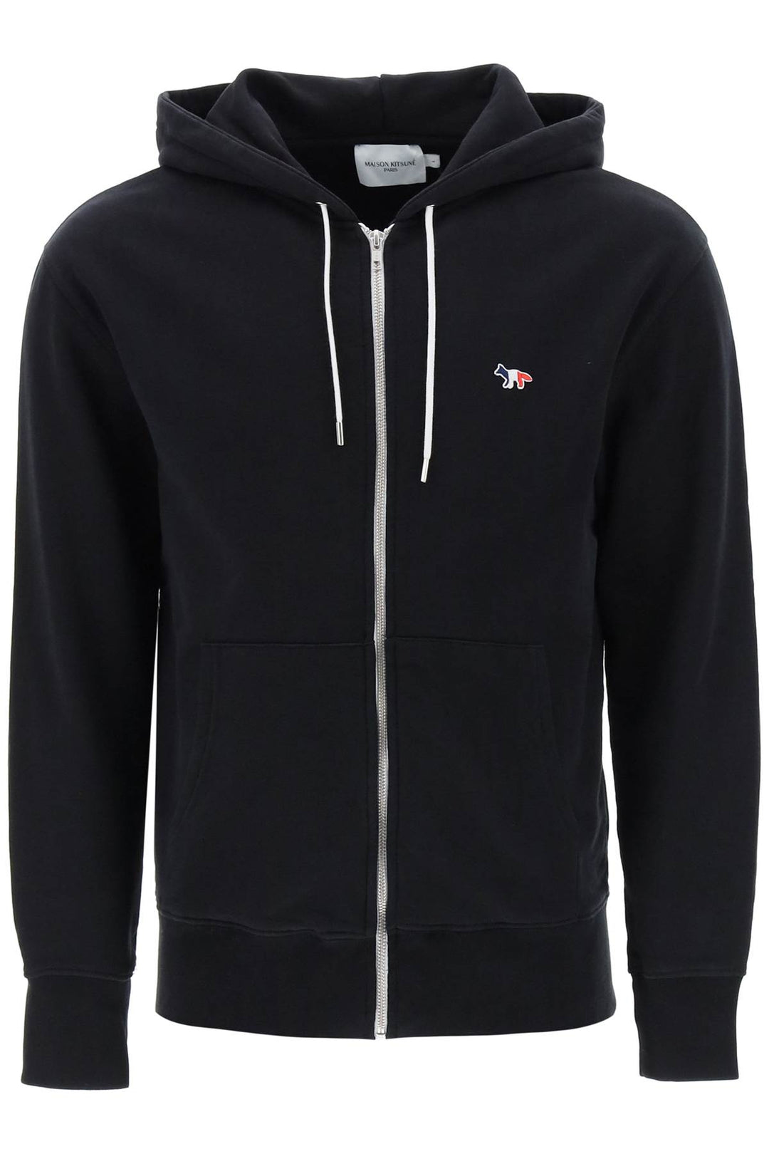 Full Zip Hoodie With Tricolor Fox Patch - Maison Kitsune - Men