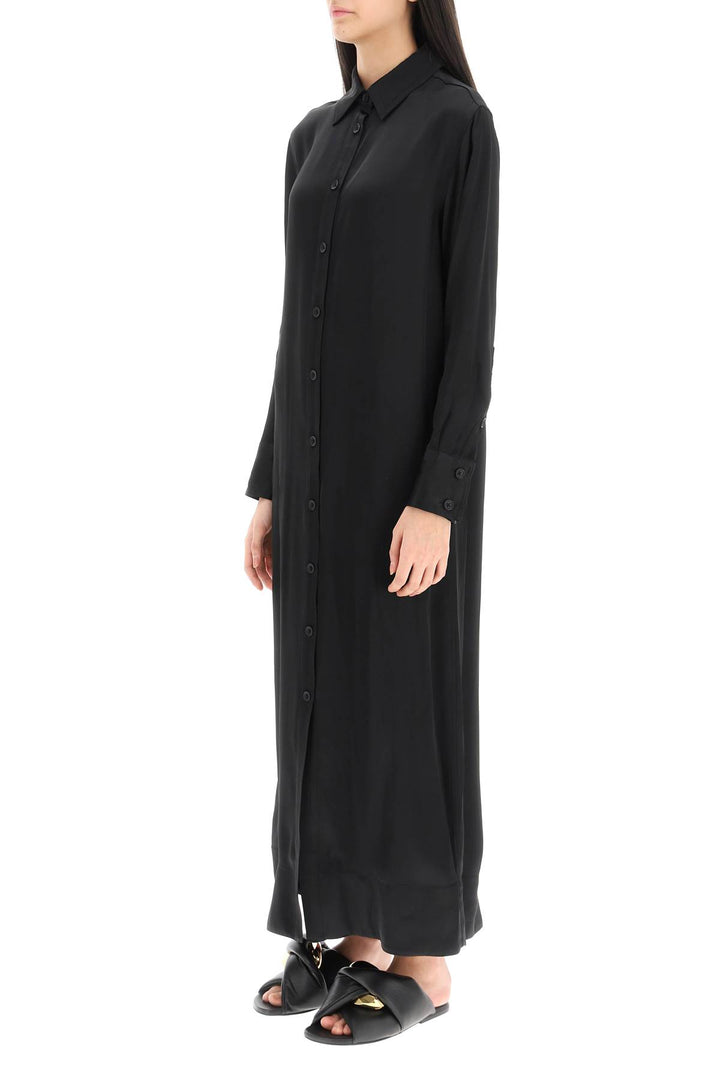 'Ara' Long Shirt Dress In Satin - Loulou Studio - Women