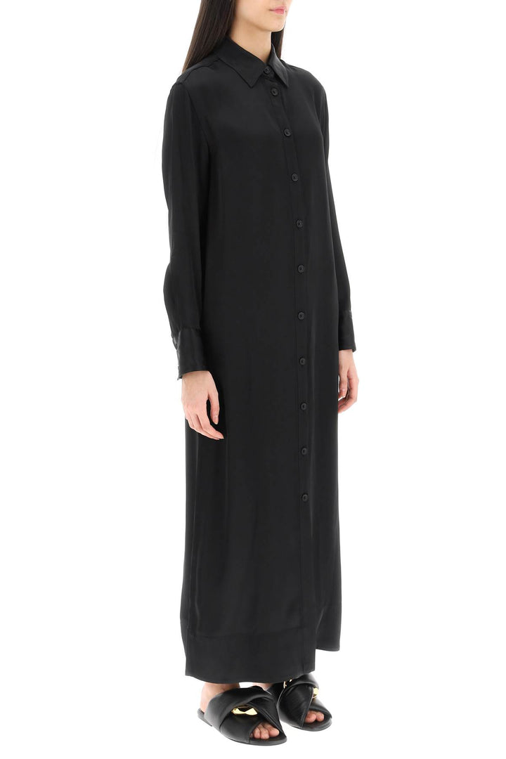 'Ara' Long Shirt Dress In Satin - Loulou Studio - Women