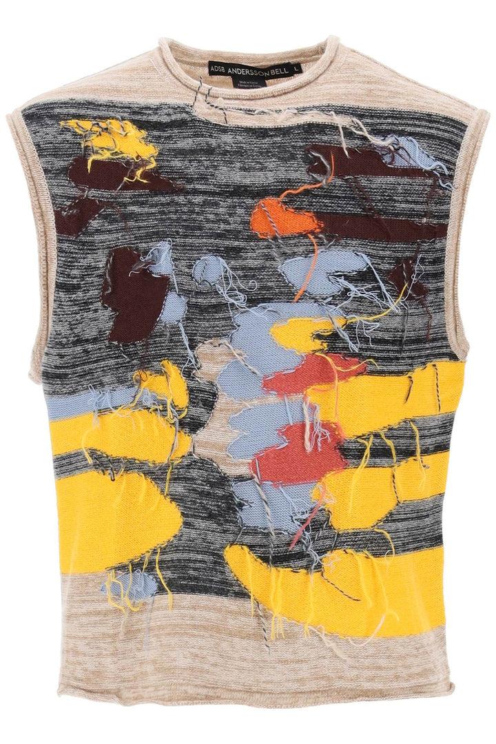 Crew Neck Vest With Intarsia - Andersson Bell - Men