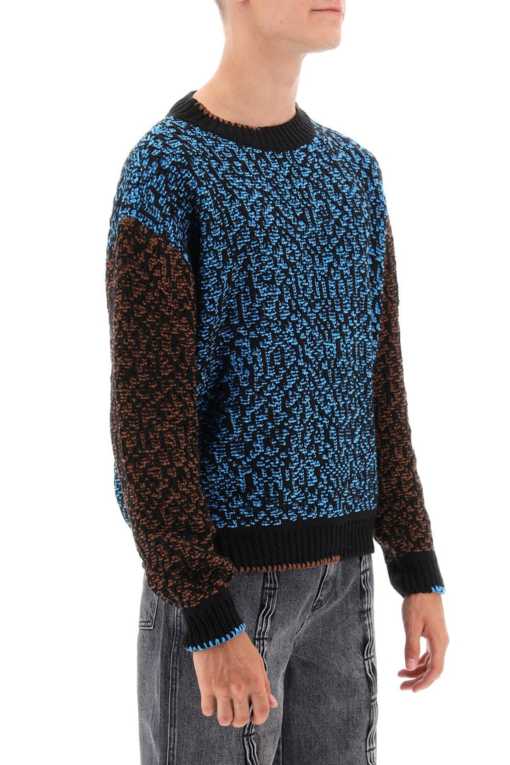 Multicolored Net Cotton Blend Sweater - Andersson Bell - Men