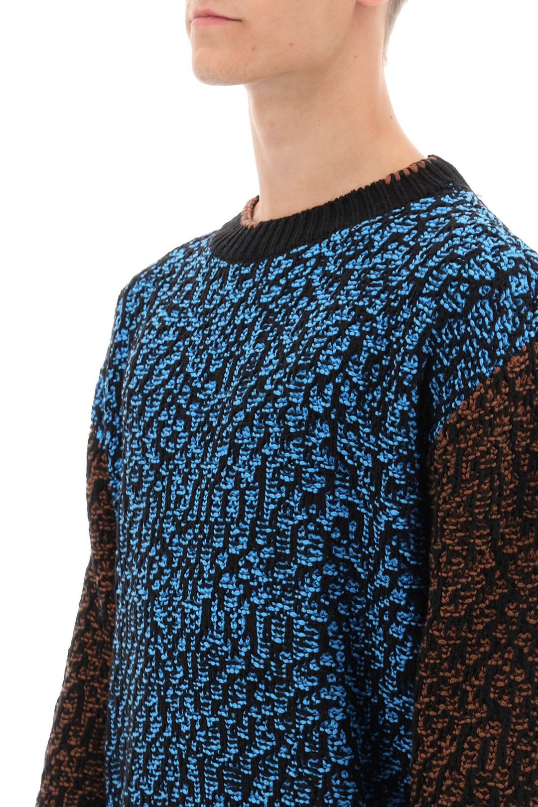 Multicolored Net Cotton Blend Sweater - Andersson Bell - Men