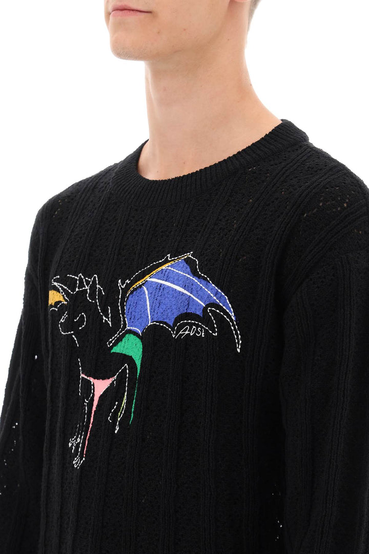 Dragon Pointelle Knit Sweater - Andersson Bell - Men