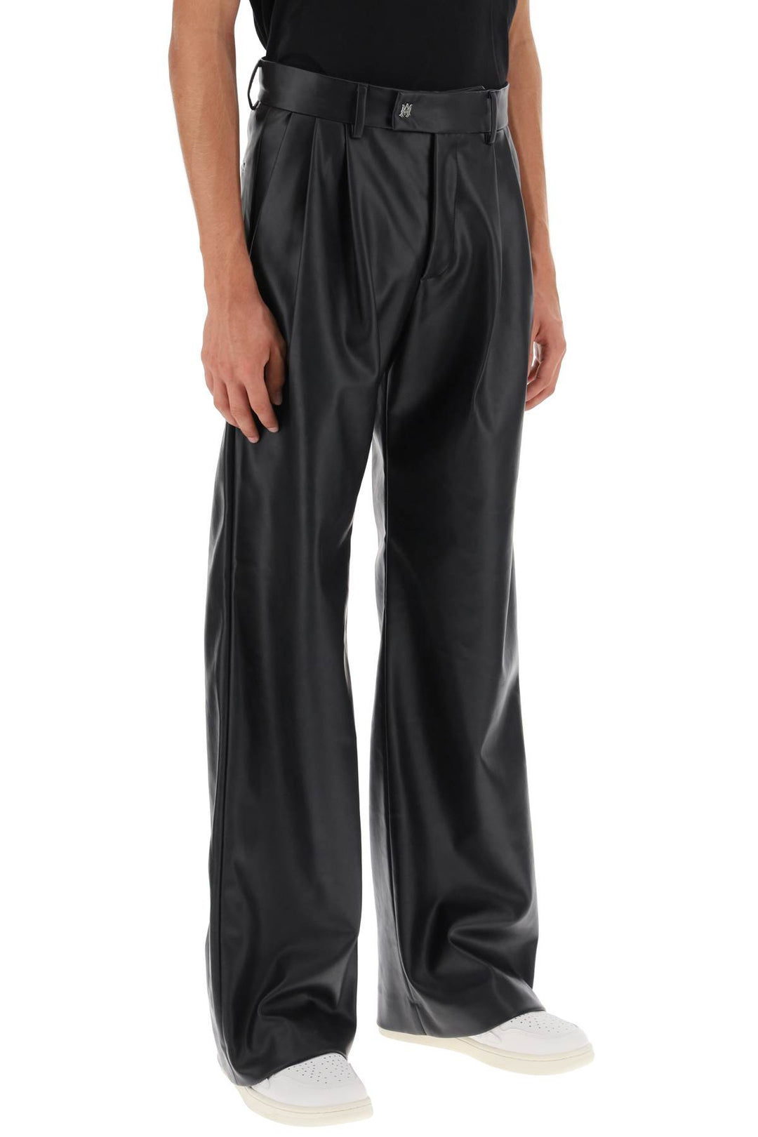 Faux Leather Wide Leg Pants - Amiri - Men