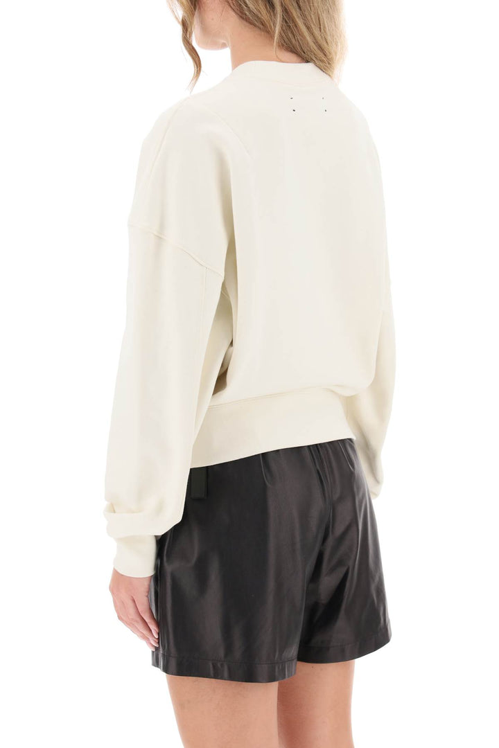 Crew Neck Sweatshirt With Logo Patch - Amiri - Women