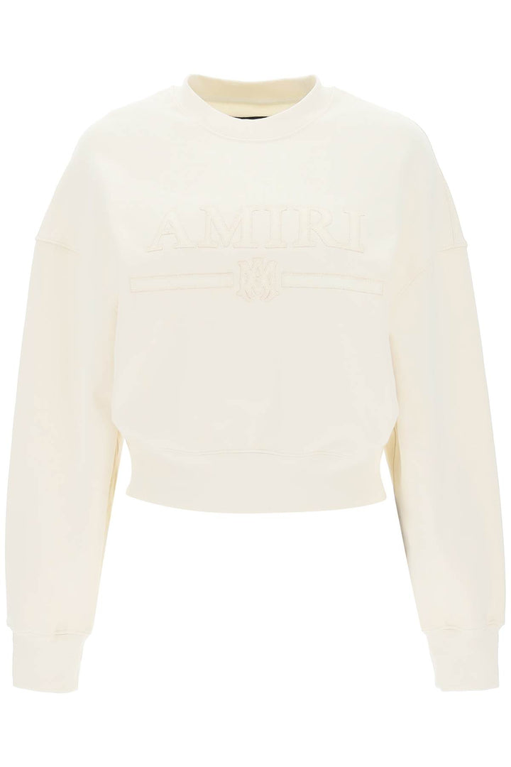 Crew Neck Sweatshirt With Logo Patch - Amiri - Women